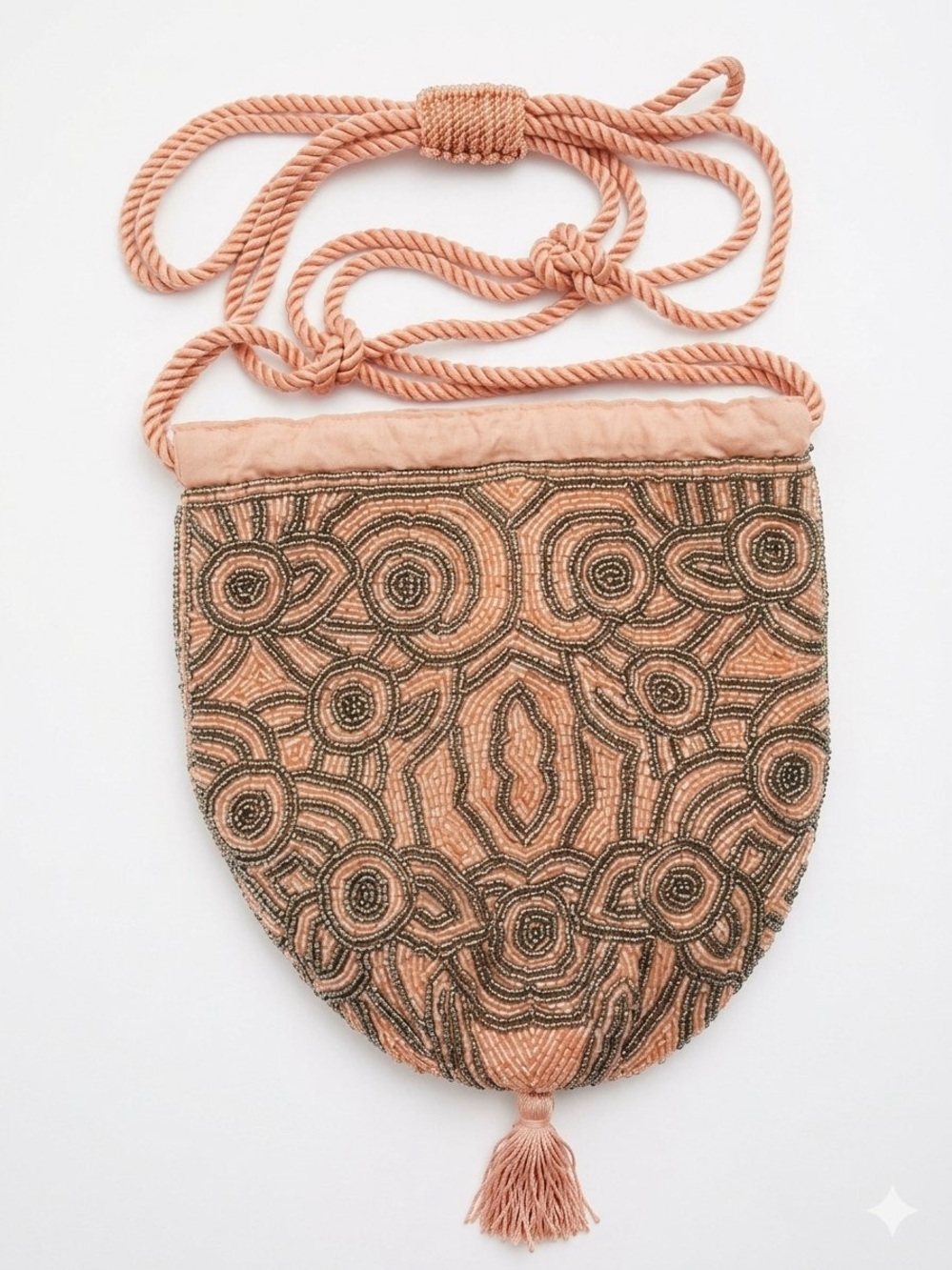 Free People Penny Glass Beaded Pouch Handbag Rose Pink NWOT